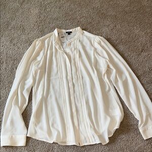 Express Cream Button-Up Blouse